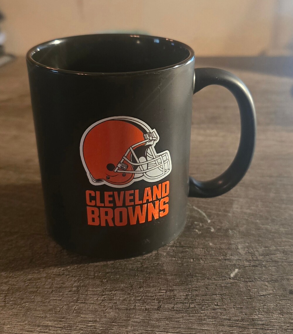 Cleveland Browns Black Ceramic Coffee Mug with Helmet Logo